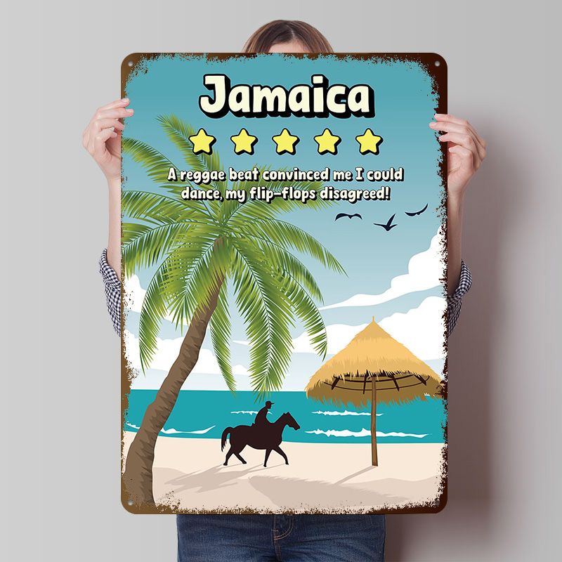Travel Accessories For Jamaica - 자메이카 재미있는 리뷰 여행 메탈 포스터