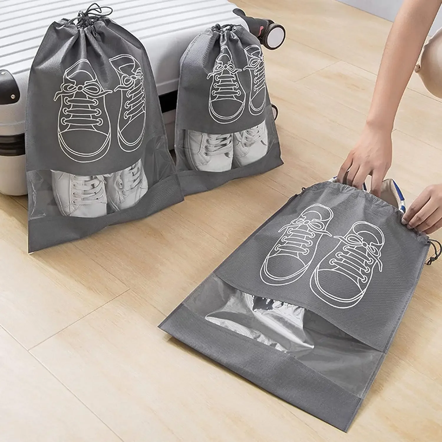 Reusable Zip Bag - 5/10PCS 신발 보관 정리 가방 부직포