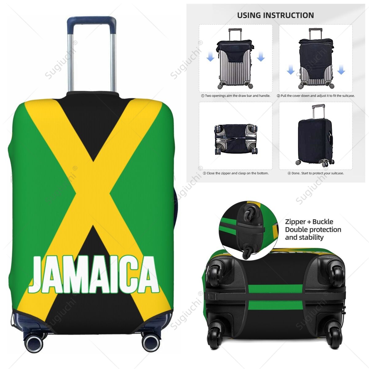 Travel Accessories For Jamaica - 자메이카 국기 수하물 커버 가방 탄성