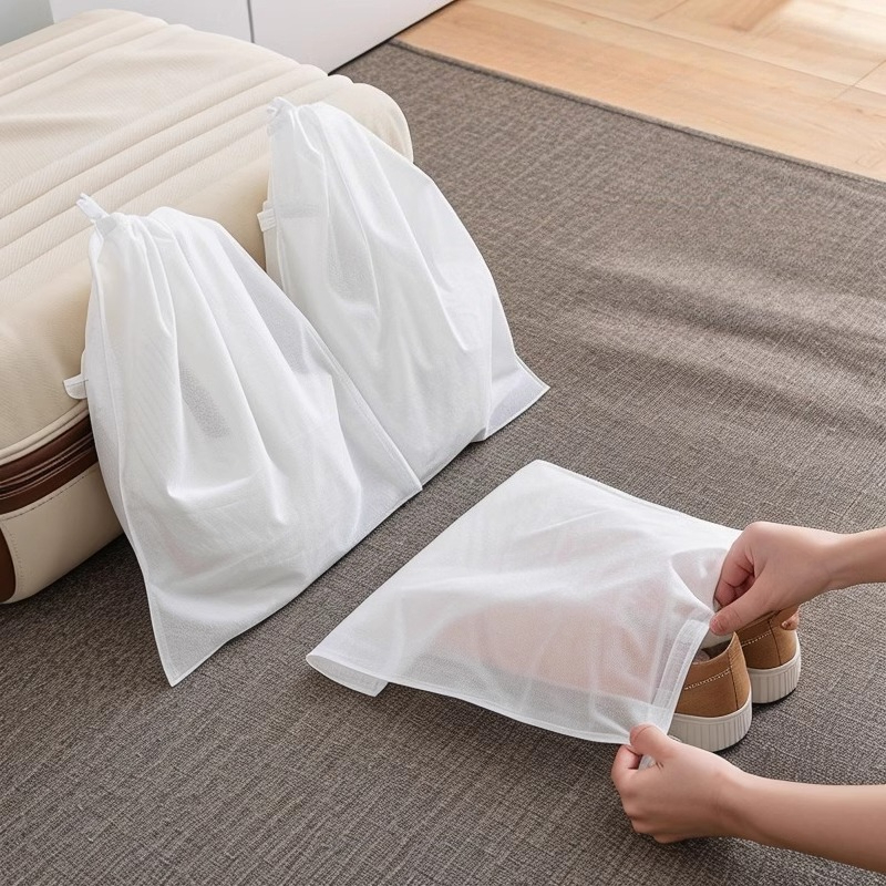Shoe Bag Travel - 드로스트링 신발 보관 가방 방진 통기성