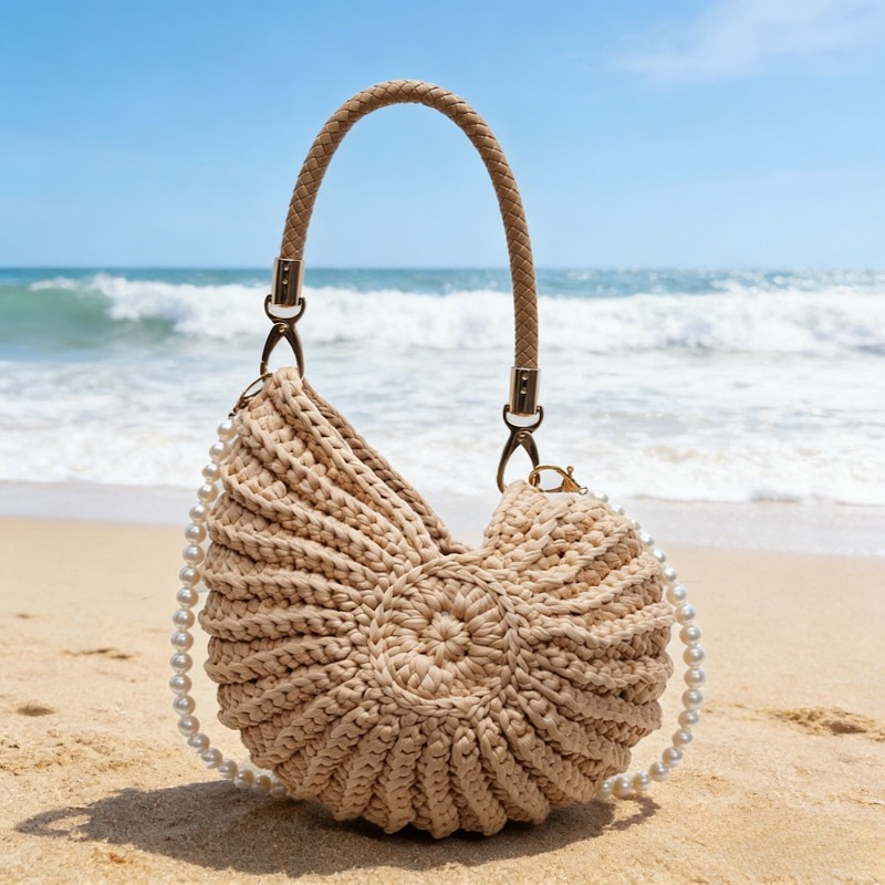 Travel Accessories And Bags - 쉘 핸드백, 대용량 보헤미안 스타일, 해변