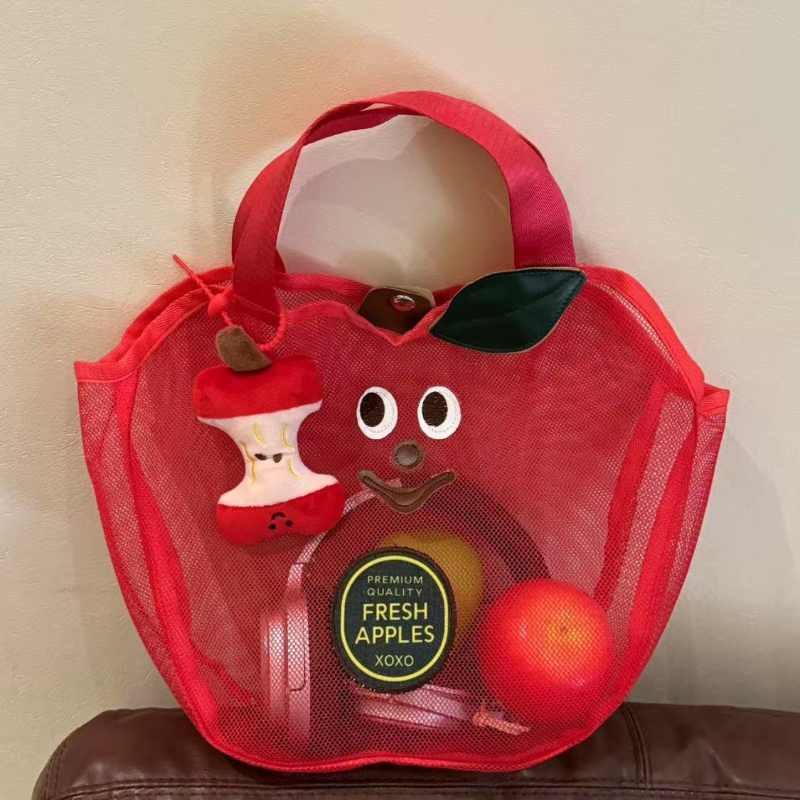 Travel Accessories Toiletry Bag - 귀여운 애플 메쉬 핸드백 틈새 시장