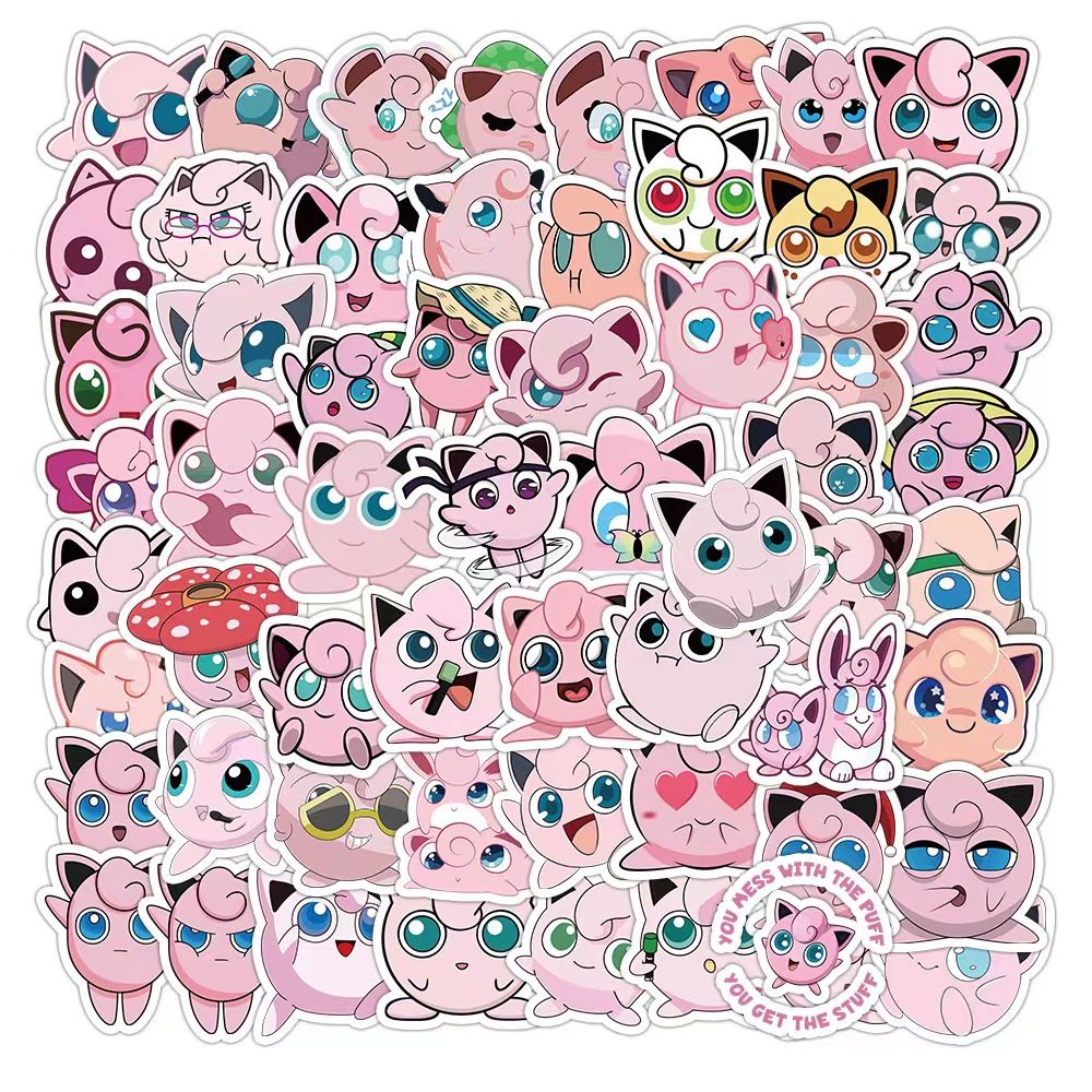 Travel Accessories Cute - 포켓몬 50종의 귀여운 지글리퍼프 스티커 -