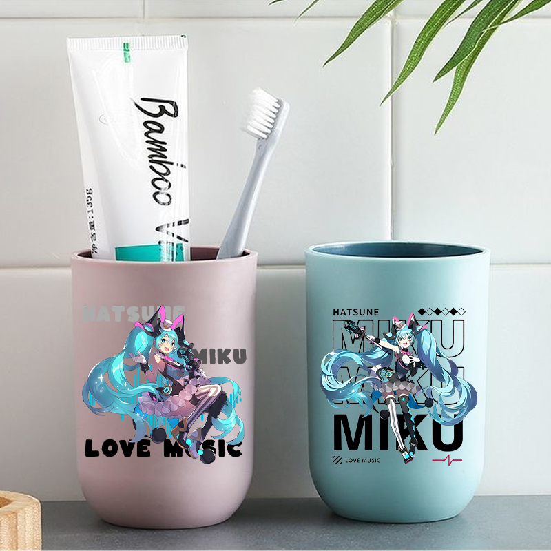Travel Accessories Best - 하츠네 미쿠 칫솔 컵 소녀 귀여운