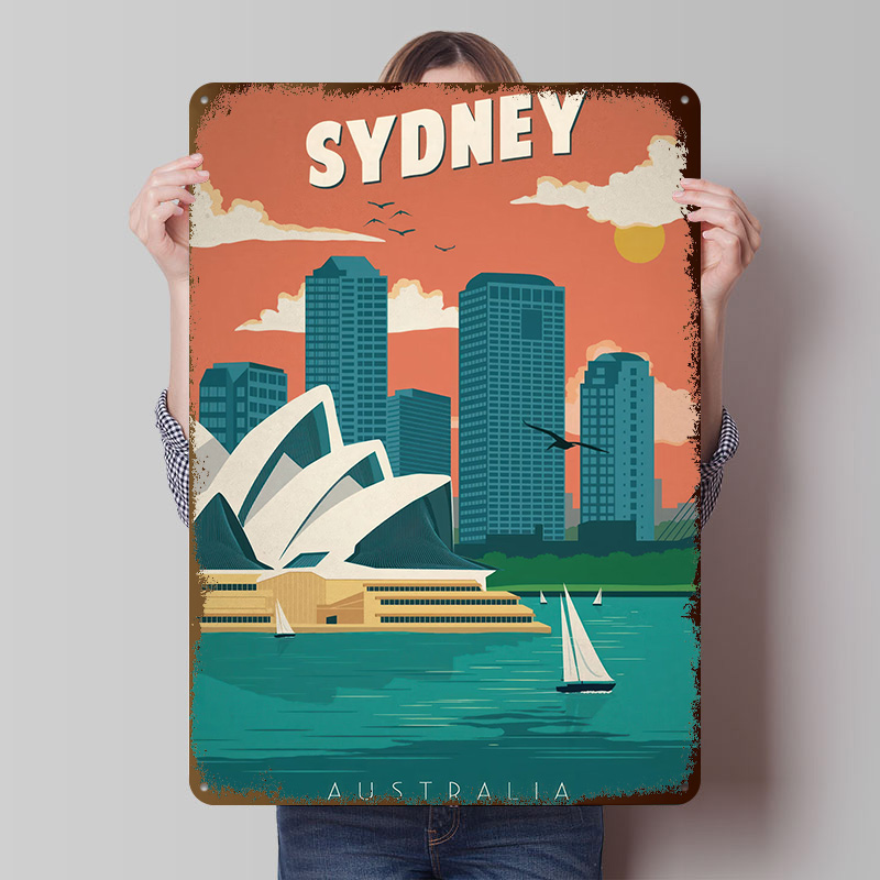 Travel Accessories Sydney - 시드니 여행 포스터 맞춤형 빈티지 금속