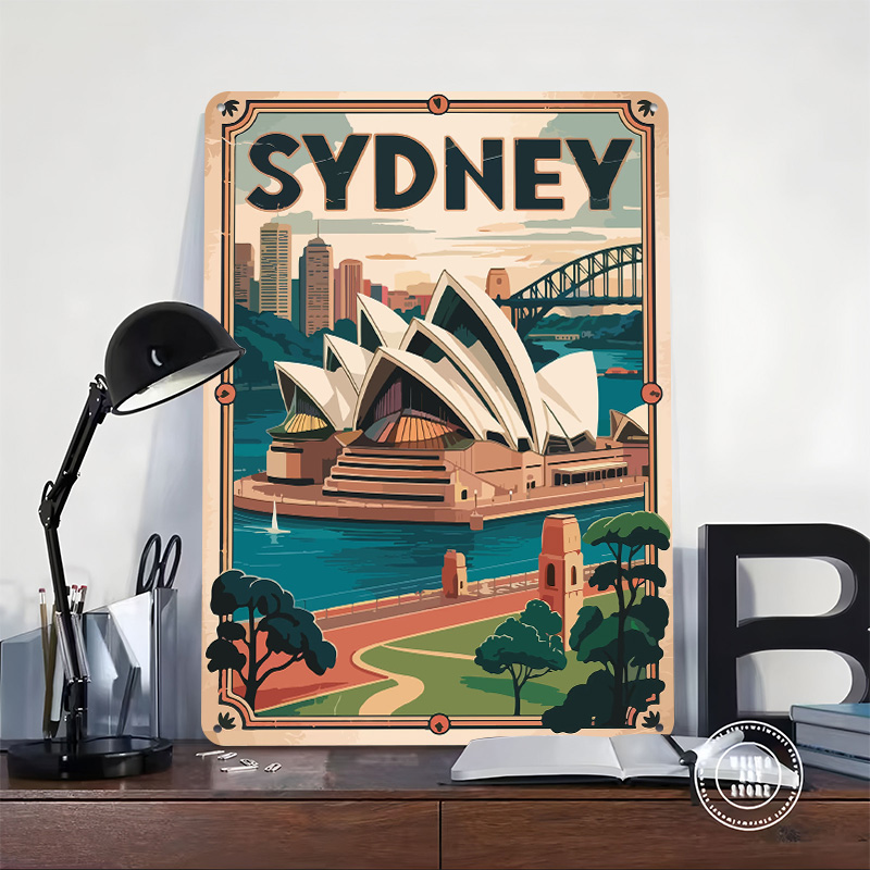 시드니 여행 3D 질감 인쇄 포스터 맞춤형 빈티지 금속 - Travel Accessories Sydney 리뷰 및 가격