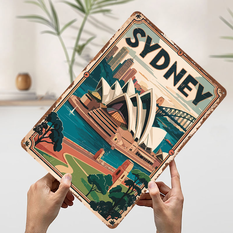 시드니 여행 3D 질감 인쇄 포스터 맞춤형 빈티지 금속 - Travel Accessories Sydney 리뷰 및 가격