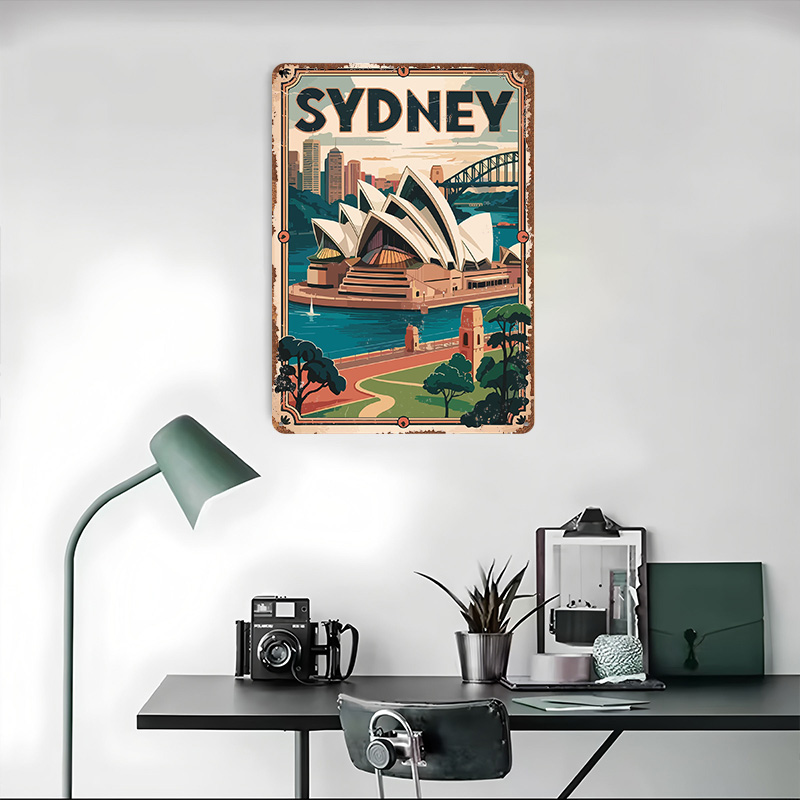 시드니 여행 3D 질감 인쇄 포스터 맞춤형 빈티지 금속 - Travel Accessories Sydney 리뷰 및 가격