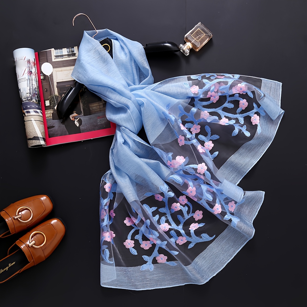 우아한 롱 숄 스카프 - 핑크/베이지/피치 색상에 검은 - Travel Accessories Brand 리뷰 및 가격