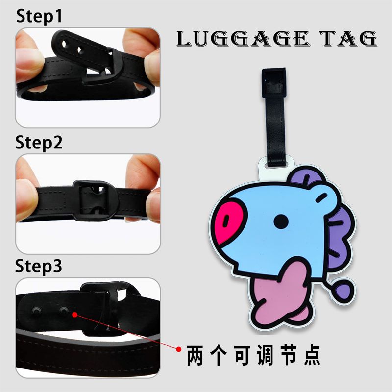 BT21 만화 귀여운 키체인 카와이 유니섹스 수하물 태 - Travel Accessories Store 리뷰 및 가격