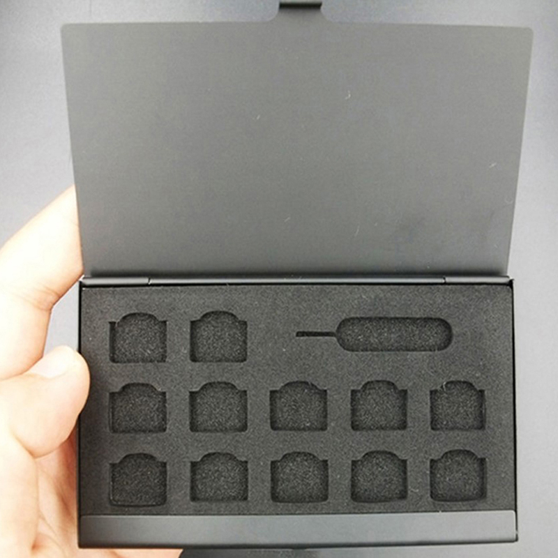 새로운 12 슬롯-NANO+1-슬롯-카드-핀 알루미늄  - Sim Card Holder Case 리뷰 및 가격