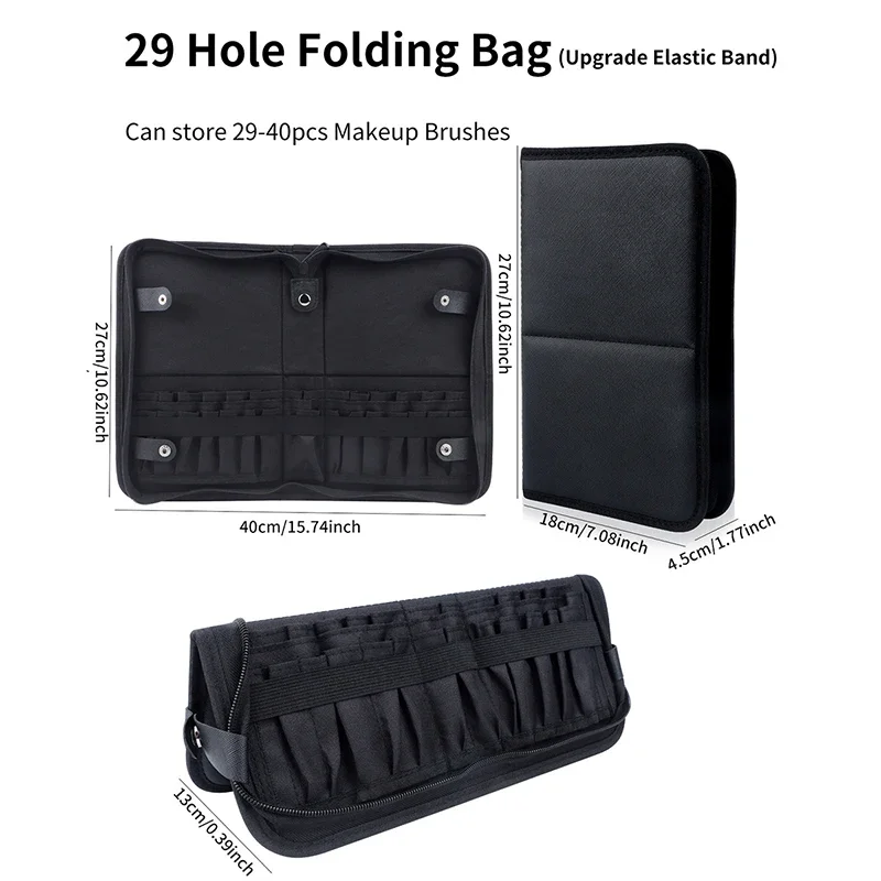 29/23 구멍 접이식 메이크업 브러쉬 가방 여성 메이 - Travel Accessories Toiletry Bag 리뷰 및 가격