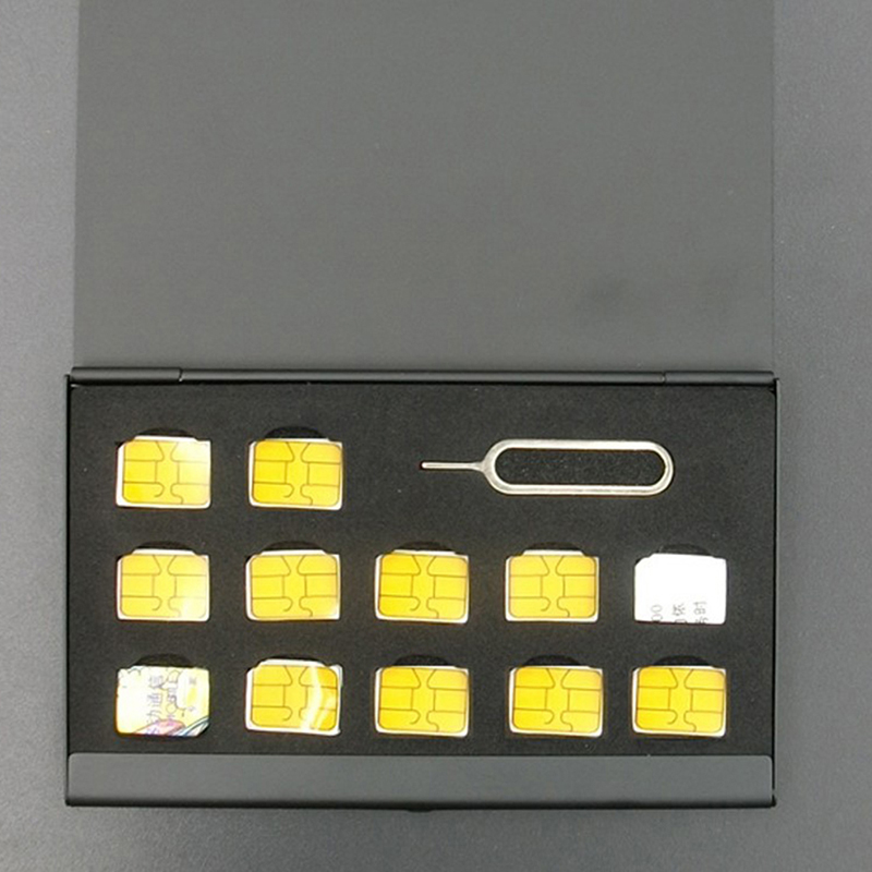 새로운 12슬롯 나노+1슬롯 카드핀 알루미늄 휴대용 S - Sim Card Holder Case 리뷰 및 가격